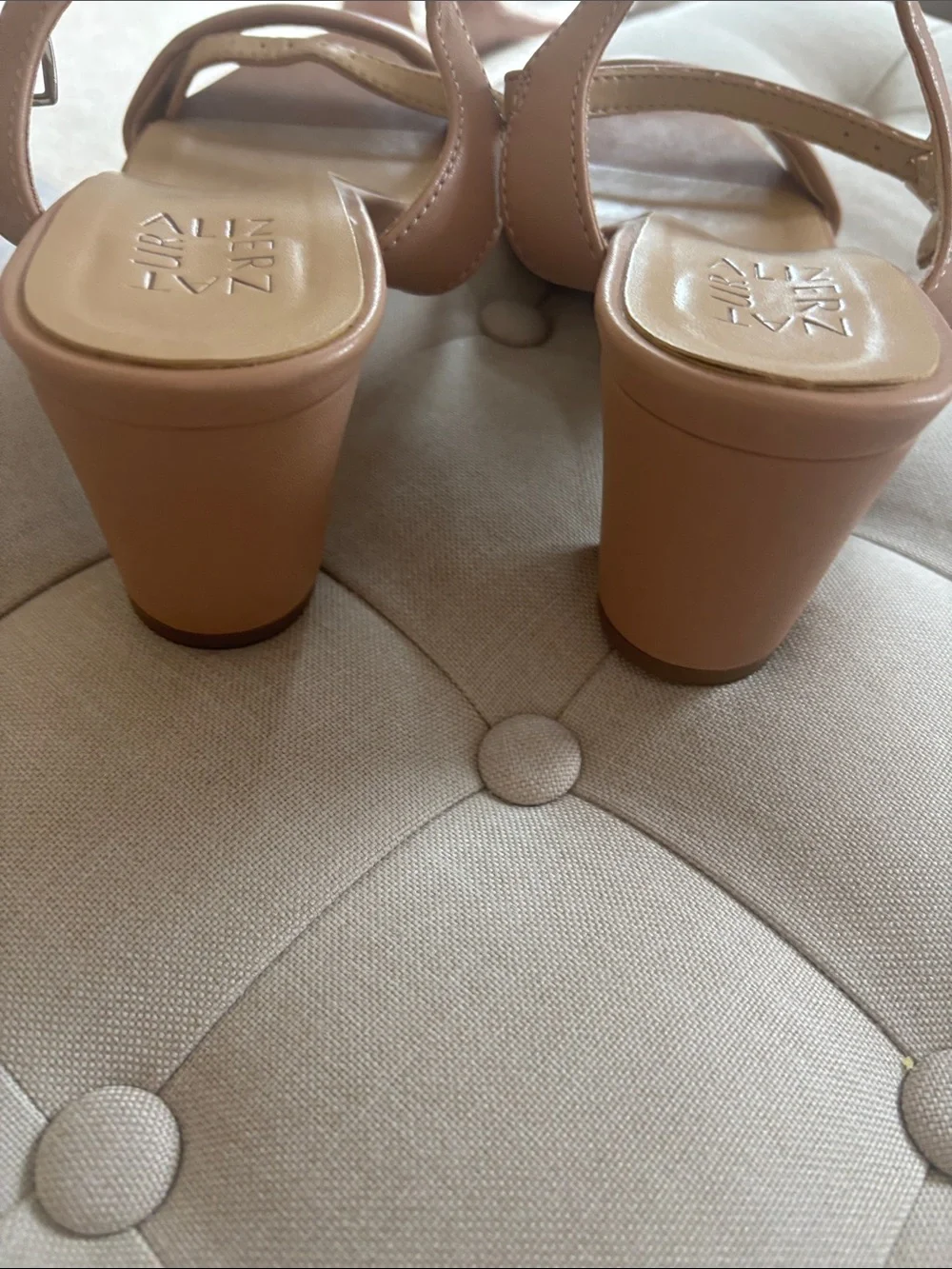 Women’s Nude Block Heel Ankle Strap Sandals
